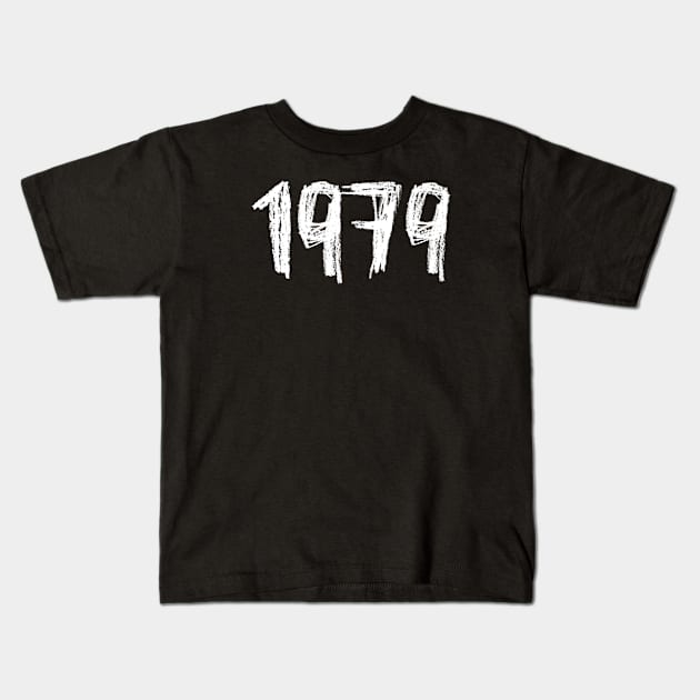 1979 Birthday, Birth Year 1979, Born in 1979 Kids T-Shirt by badlydrawnbabe